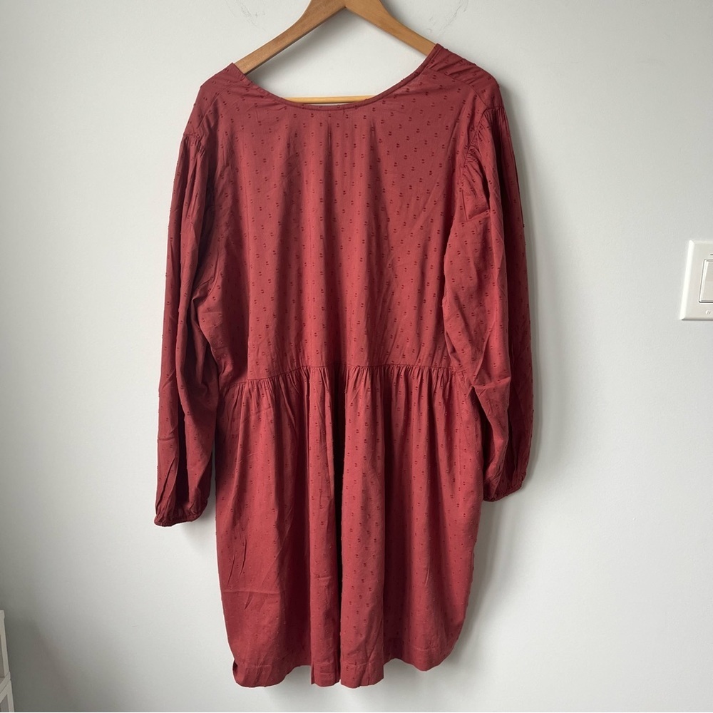 Old Navy Swiss Dot Long Sleeve Unlined V Neck Shift Dress Multiple Sizes - Picture 7 of 12